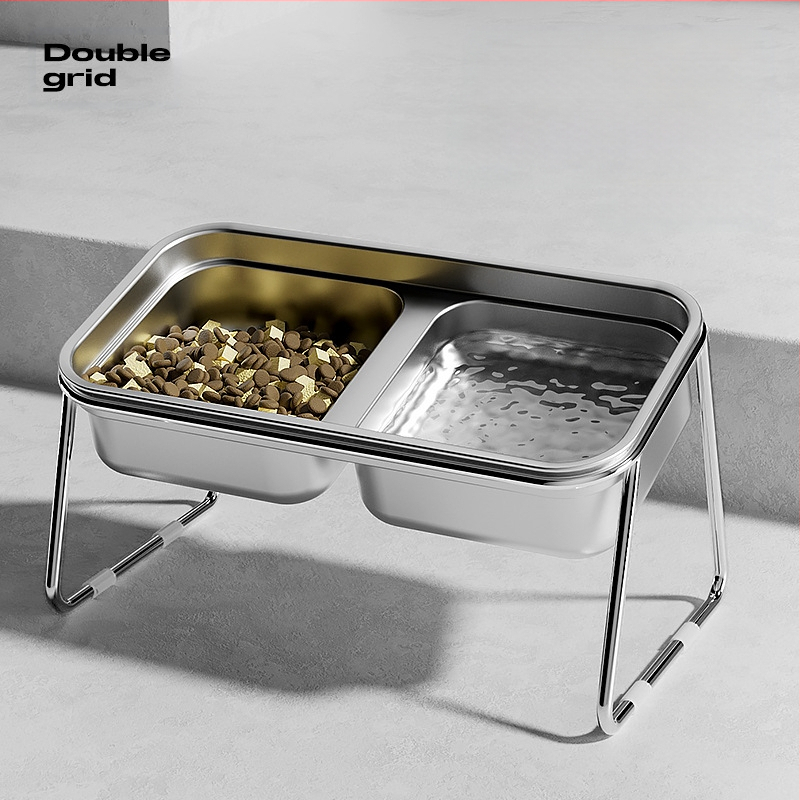 Zdjela za mačke, posuda za mačju hranu, dvostruka zdjela od nehrđajućeg čelika, zdjela za kućne ljubimce s nedetonatorskom zaštitom, zdjela za mačju hranu, zdjela za piće, zdjela za hranu, zdjela za pse