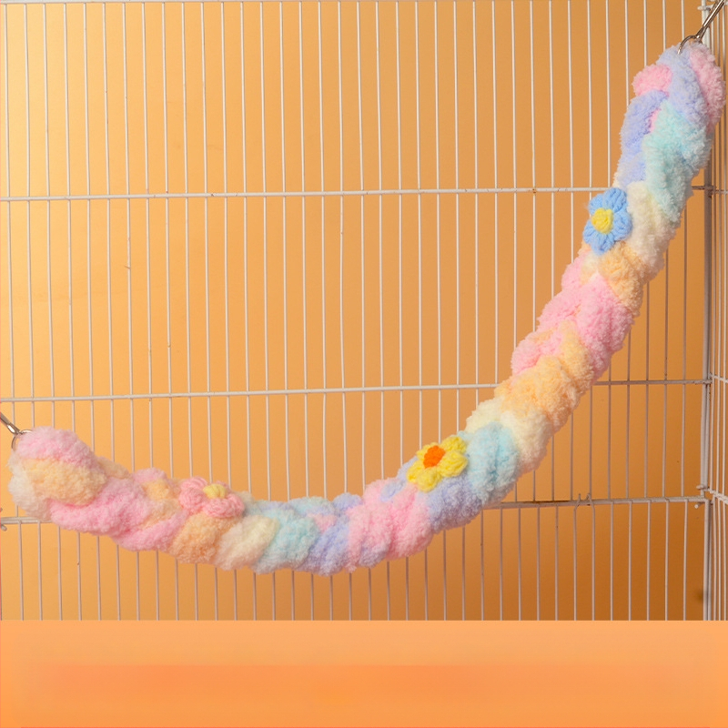 Vrecko s medom, lezecké lano, roztomilá hojdačka, lezecký rebrík, papagáj, vták, hračka, farebné bavlnené lano, škrečok, dekorácia, roztomilá