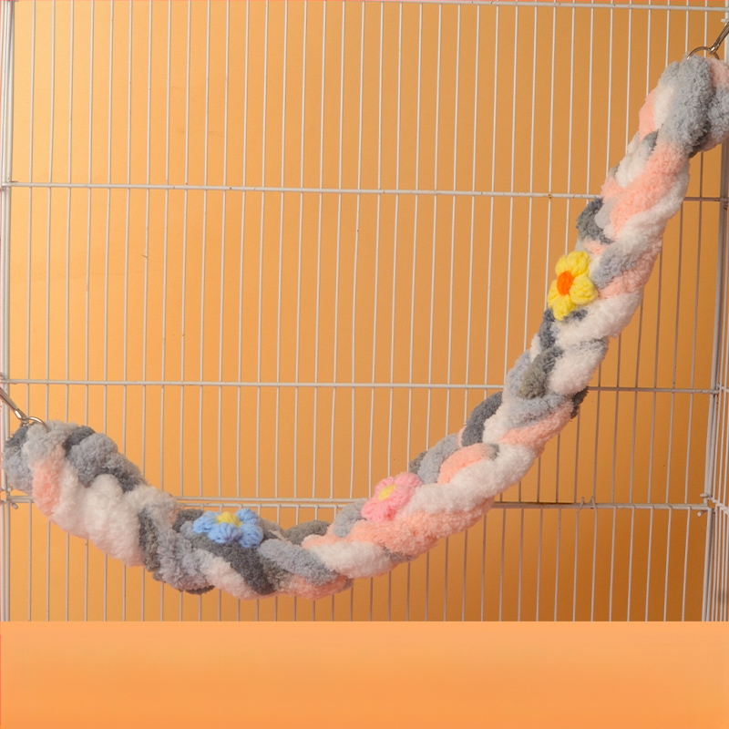 Vrecko s medom, lezecké lano, roztomilá hojdačka, lezecký rebrík, papagáj, vták, hračka, farebné bavlnené lano, škrečok, dekorácia, roztomilá