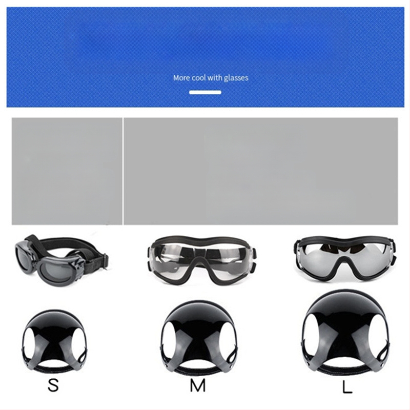 Нова каска за домашни любимци, пропускащи уши, куче, котка, кола, ветроустойчиви очила, мотоциклет, мотоциклет, голяма каска за кучета