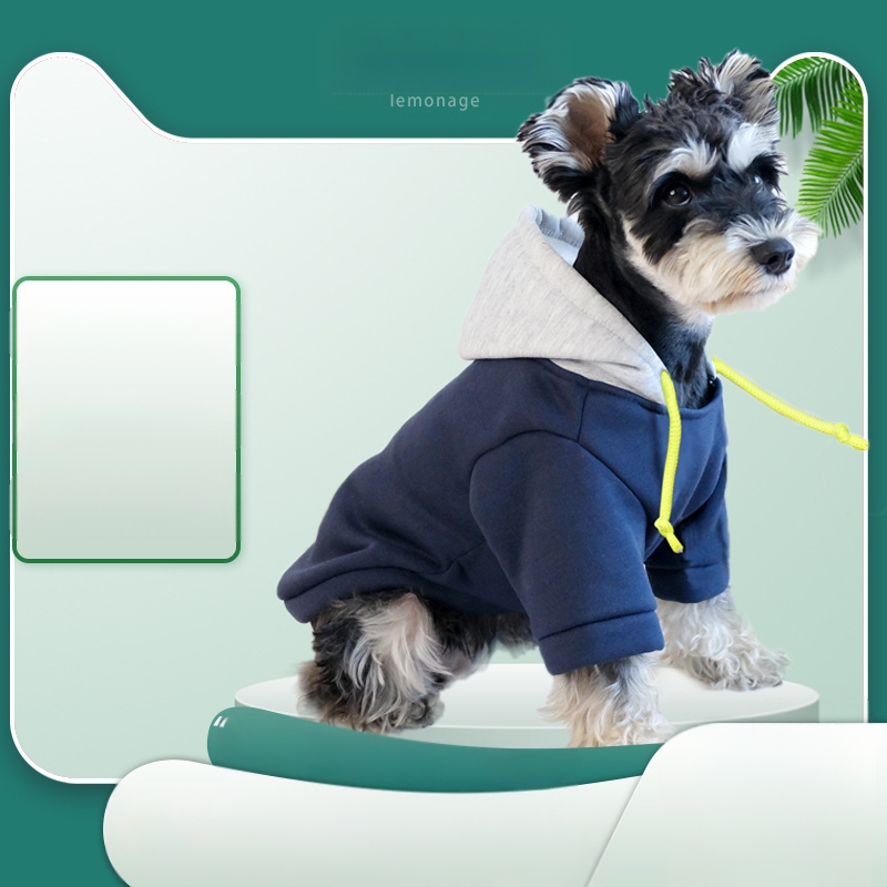 Нови есенни и зимни дрехи за домашни любимци, обикновен пуловер с качулка, контрастен цвят, суичър за кучета и домашни любимци