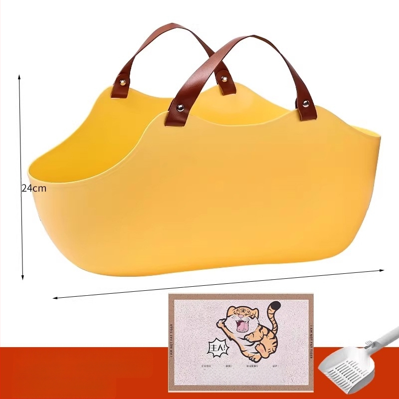 Prijenosni umivaonik za mačji WC, veliki umivaonik za mačji WC koji se montira na automobil, sklopivi prijenosni umivaonik za mačji WC s zaštitom od prskanja