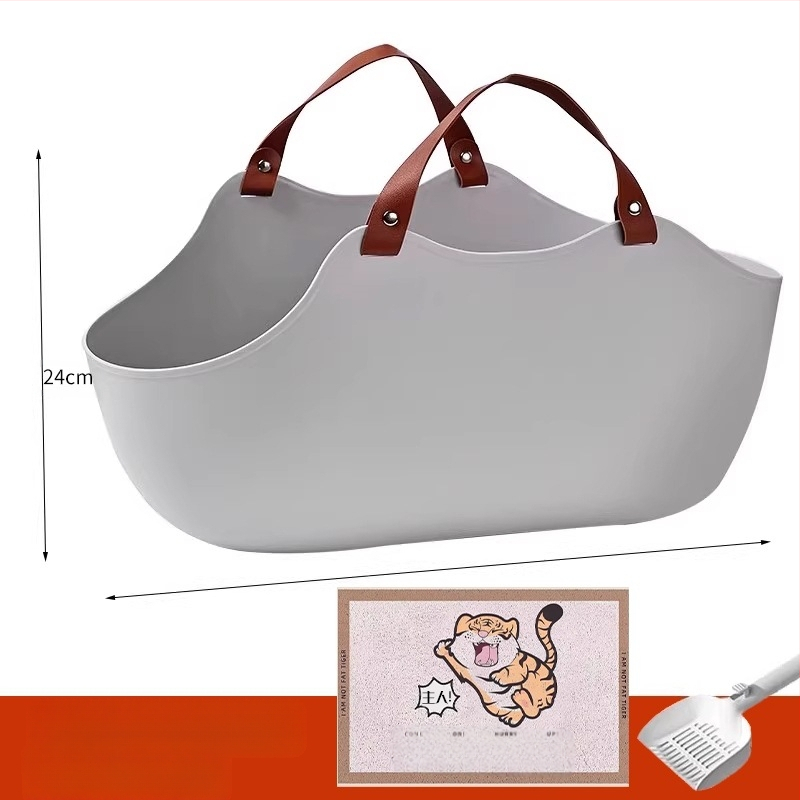 Prijenosni umivaonik za mačji WC, veliki umivaonik za mačji WC koji se montira na automobil, sklopivi prijenosni umivaonik za mačji WC s zaštitom od prskanja