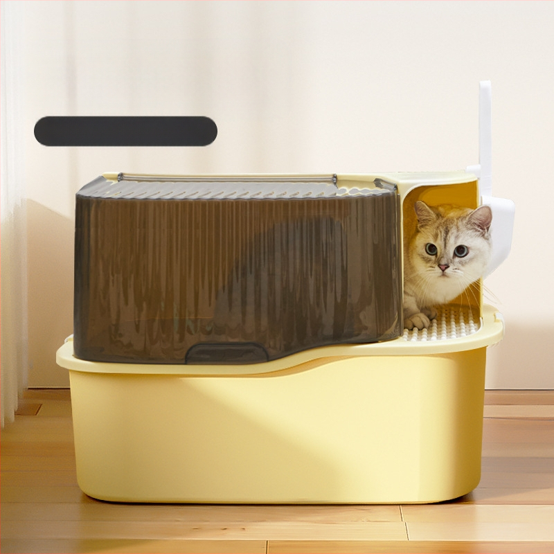 Фабрична директна кутия за котешка тоалетна, голям коридор, против пръски, напълно затворена, леген за котешка тоалетна, тоалетна за котки, дезодорант