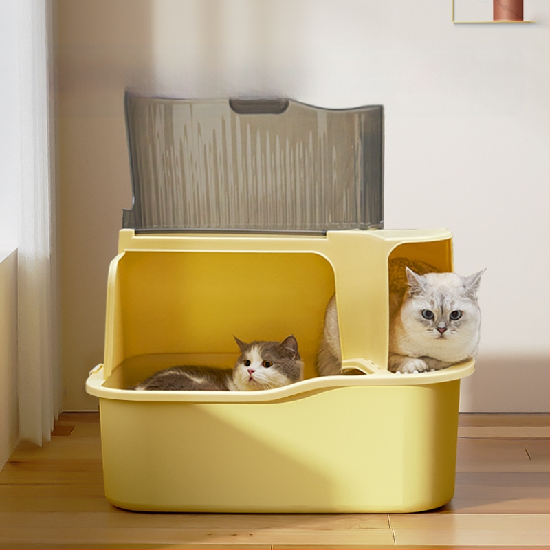 Фабрична директна кутия за котешка тоалетна, голям коридор, против пръски, напълно затворена, леген за котешка тоалетна, тоалетна за котки, дезодорант
