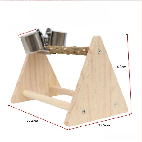 Stalak za vježbanje na radnoj površini, stalak za stanicu od punog drva, platforma, stalak za stanicu od matiranog bodljikavog jasenova drveta, interaktivni ručno uzgojeni božur, tigrasta koža, ptica