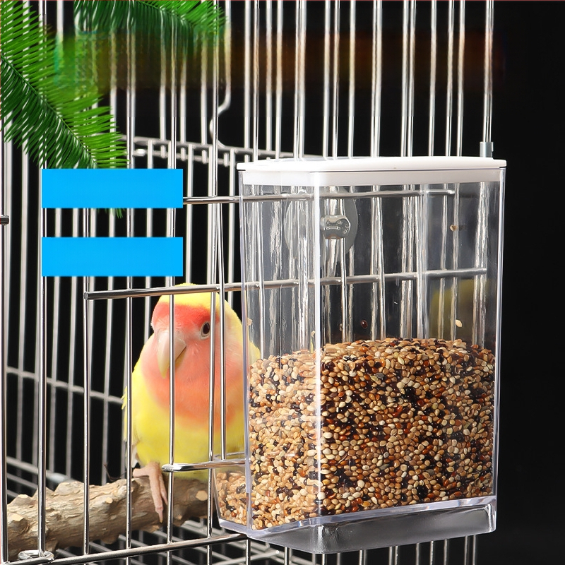 Tigrisbőr pünkösdi rózsa kakadu madáreledel-doboz fröccsenésgátló fröccsenésgátló automata etető új etető átlátszó madáretető