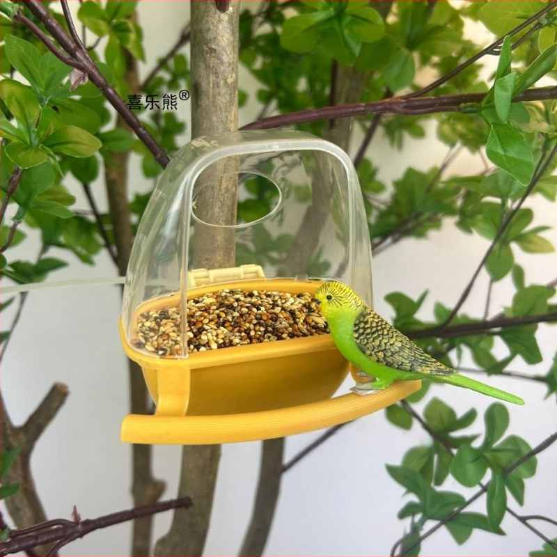 Papagal păsări hrană cutie plastic hrănitor pentru păsări în aer liber rezervor de hrană pentru păsări cutie anti-stropire anti-stropire cupă de hrană pentru păsări
