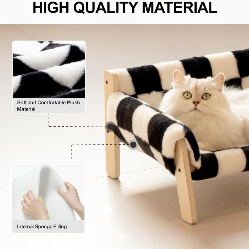 Налично дървено легло за котешки диван, модерно легло за котки и кучета, подходящо за всички сезони, подвижно и перещо се, фабрика за котешки легла