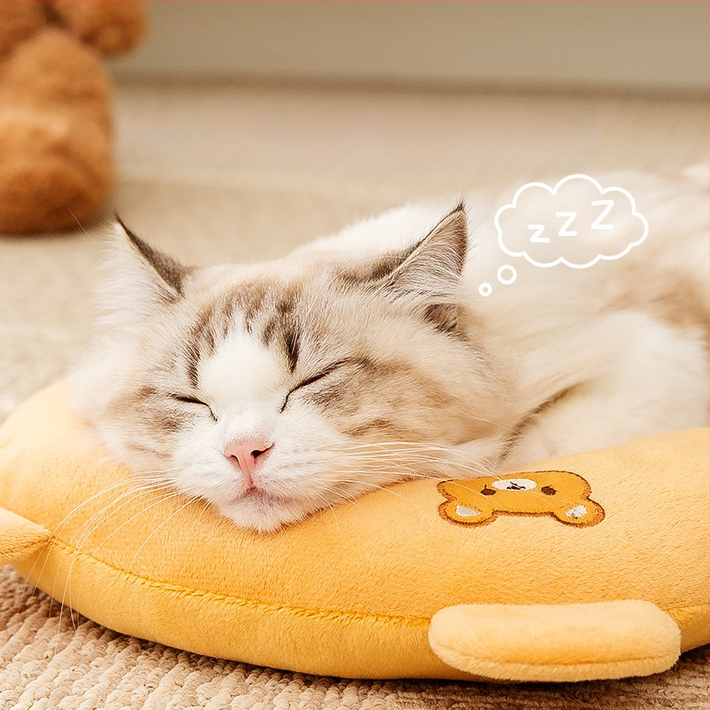 Univerzálny priedušný vankúš v tvare U s výšivkou pre psov, špeciálne pre domáce zvieratá Four Seasons, s výšivkou v tvare U pre mačky