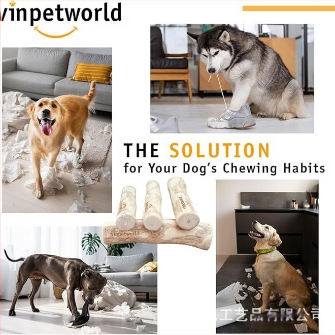 Дървена пръчка за смилане на кучета Amazon, устойчива на износване, устойчива на ухапване, против разглобяване, играчка за домашни любимци за средни и големи размери