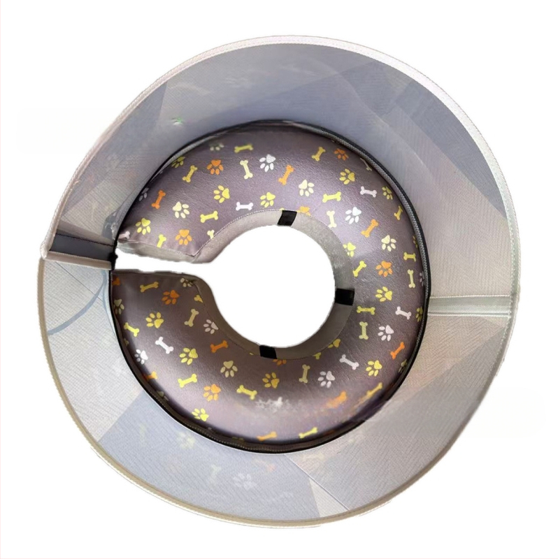 Надуваем PVC нашийник за домашни любимци, за кучета и котки, против ухапване, против надраскване, против облизване, красив, Pp преграда, подвижна