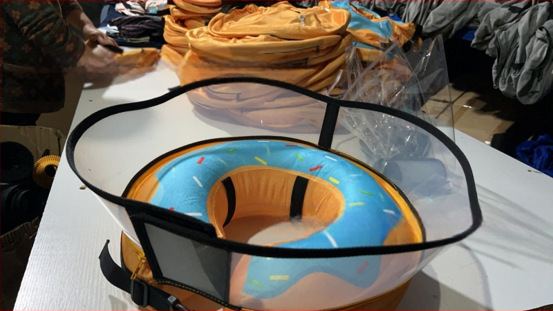 Надуваем PVC нашийник за домашни любимци, за кучета и котки, против ухапване, против надраскване, против облизване, красив, Pp преграда, подвижна