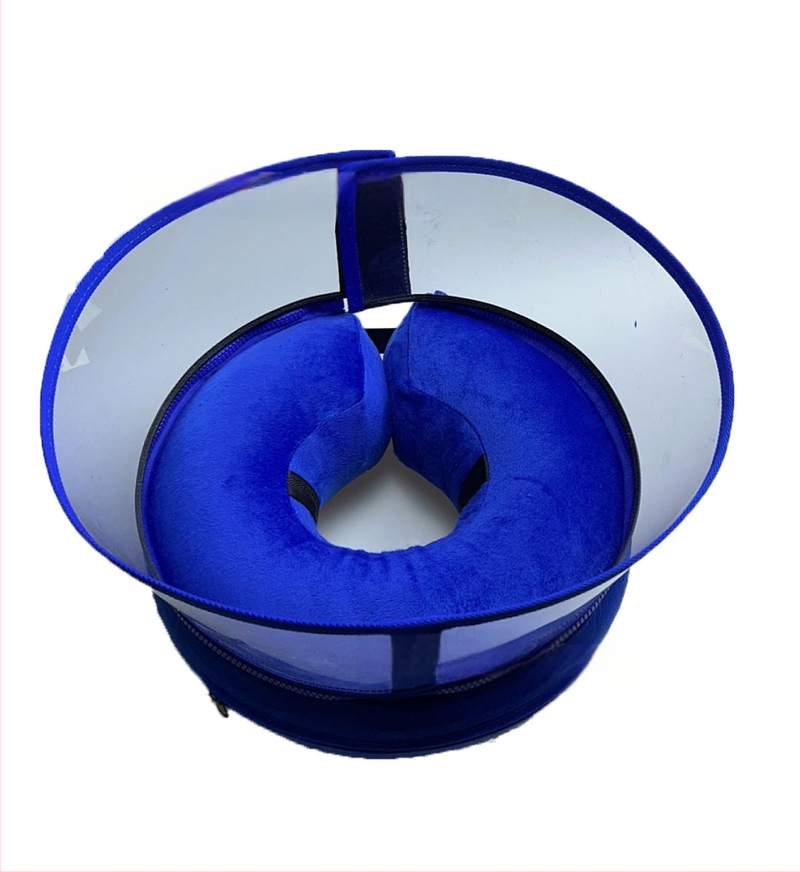 Надуваем PVC нашийник за домашни любимци, за кучета и котки, против ухапване, против надраскване, против облизване, красив, Pp преграда, подвижна