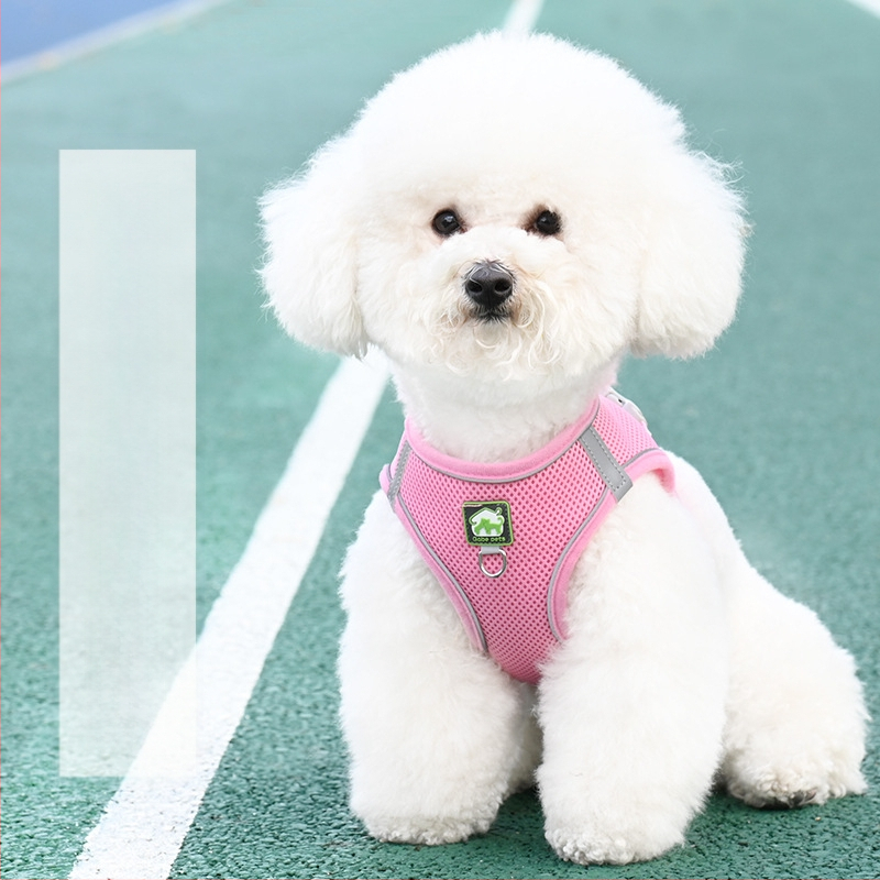 Жилетка за кучешка каишка, светлоотразителна каишка за гърди с плюшено мече Bimi, верига за разходка с куче