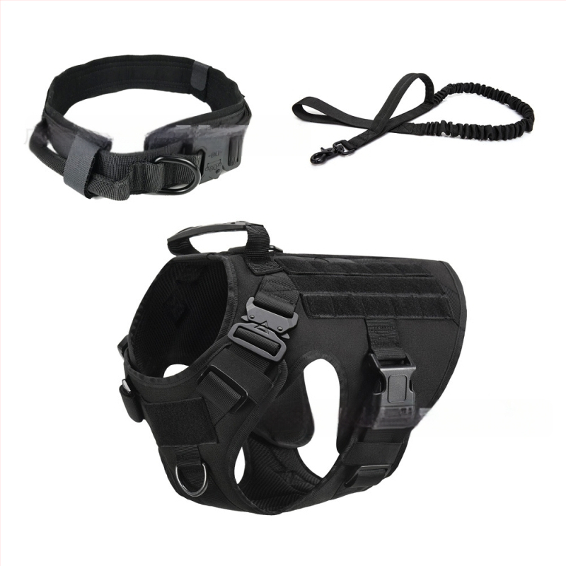 Тактическа каишка от найлон за голямо куче, регулируема водоустойчива жилетка за кучета за домашни любимци, тактически нашийник за гръб