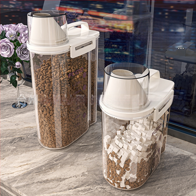 Lemmikloomade kaasaskantav teravilja hoiustamise ämber kassitoidu koeratoidu ämber suure mahutavusega suletud paagiga niiskuskindel kassitoidukarp majapidamises kasutatava kassitoidu karp