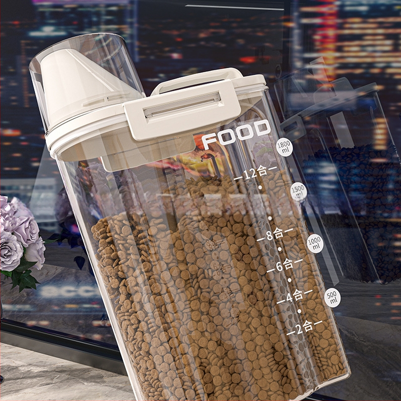 Lemmikloomade kaasaskantav teravilja hoiustamise ämber kassitoidu koeratoidu ämber suure mahutavusega suletud paagiga niiskuskindel kassitoidukarp majapidamises kasutatava kassitoidu karp