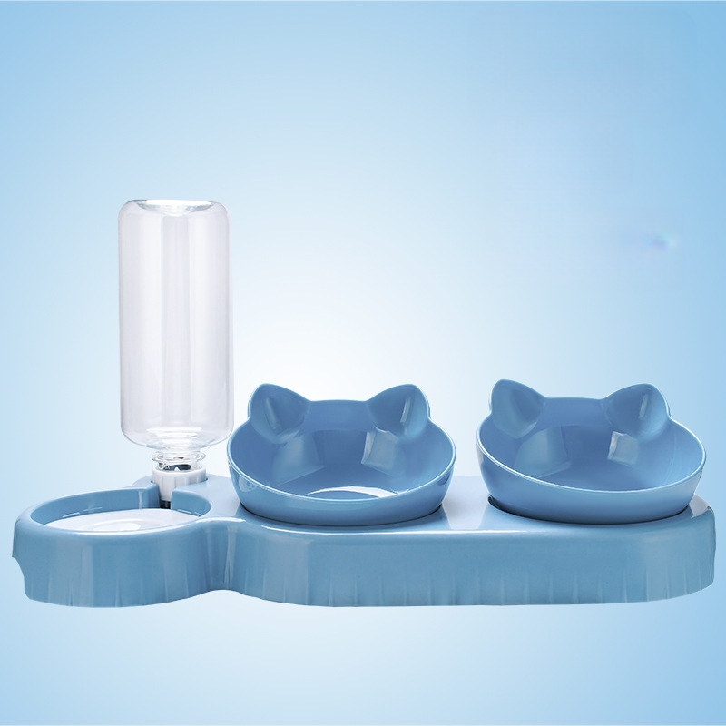 Pisică bol hrană pentru pisici oală dublă bol protecție coloană cervicală bol de băut automat anti-răsturnare pisică hrană oală oală câini animale de companie provizii