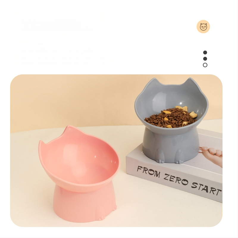 Prekogranična visoka hranilica za mačke, zdjela za kućne ljubimce, zaštita za vrat, zdjela za pse velikog kapaciteta, kosa usta, zaštita od prevrtanja, pribor za kućne ljubimce