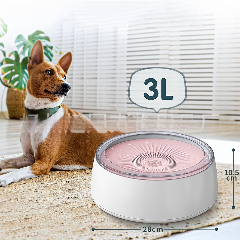 Noul bol de apă pentru animale de companie de mare capacitate de 3L de la Amazon, cu gură neumedată și anti-șoc, plutitor pentru animale de companie, bol cu hrană lentă