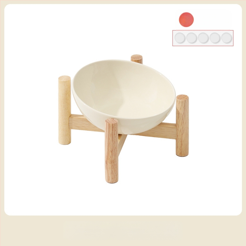 Керамична скосена купа за домашни любимци, купа за храна за котки и кучета, двойна купа, антидетонационна, висока защита за врата на краката