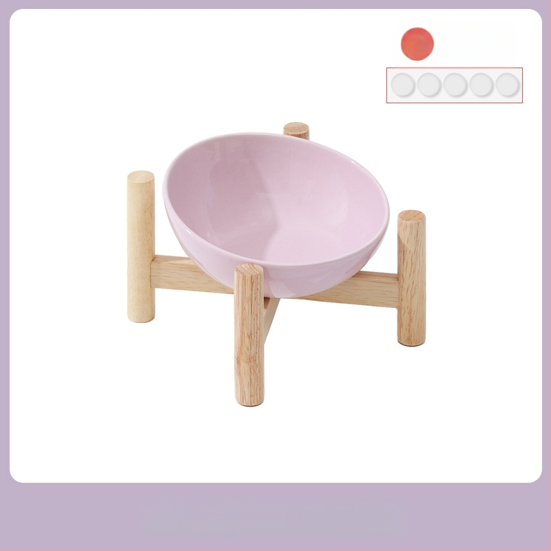 Керамична скосена купа за домашни любимци, купа за храна за котки и кучета, двойна купа, антидетонационна, висока защита за врата на краката