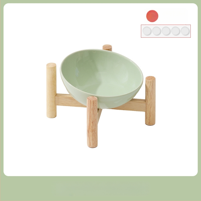 Керамична скосена купа за домашни любимци, купа за храна за котки и кучета, двойна купа, антидетонационна, висока защита за врата на краката