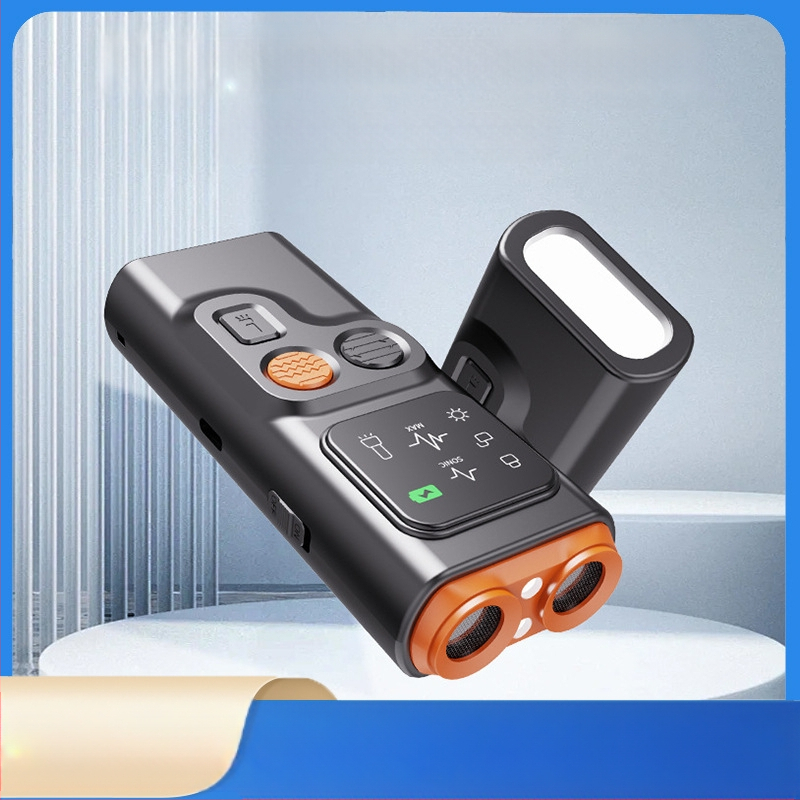 Ultraheli kahepeaga koeratõrjevahend kaasaskantav koerarada ekraaniga, haukumise peatamise valgustusega, vilkuv tuli, koerahammustuse vastane koeratõrjevahend, artefakt