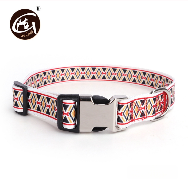 Tvornička opskrba digitalnim tiskom ogrlica za kućne ljubimce zadebljana ogrlica s polumetalnom kopčom za prijenos topline, prekogranična, vruća prodavana ogrlica za pse