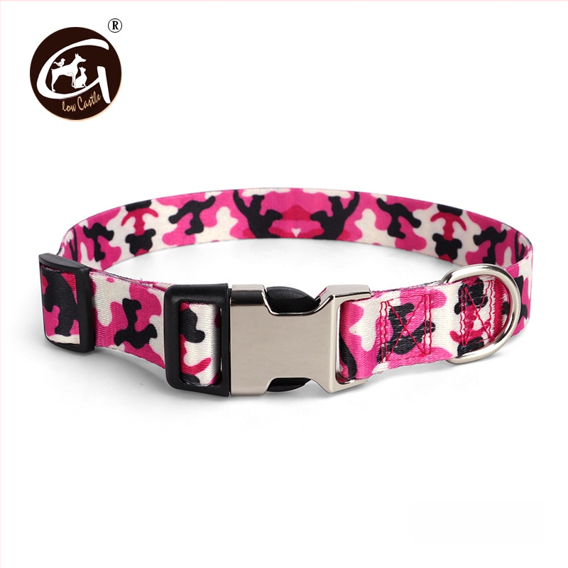 Tvornička opskrba digitalnim tiskom ogrlica za kućne ljubimce zadebljana ogrlica s polumetalnom kopčom za prijenos topline, prekogranična, vruća prodavana ogrlica za pse