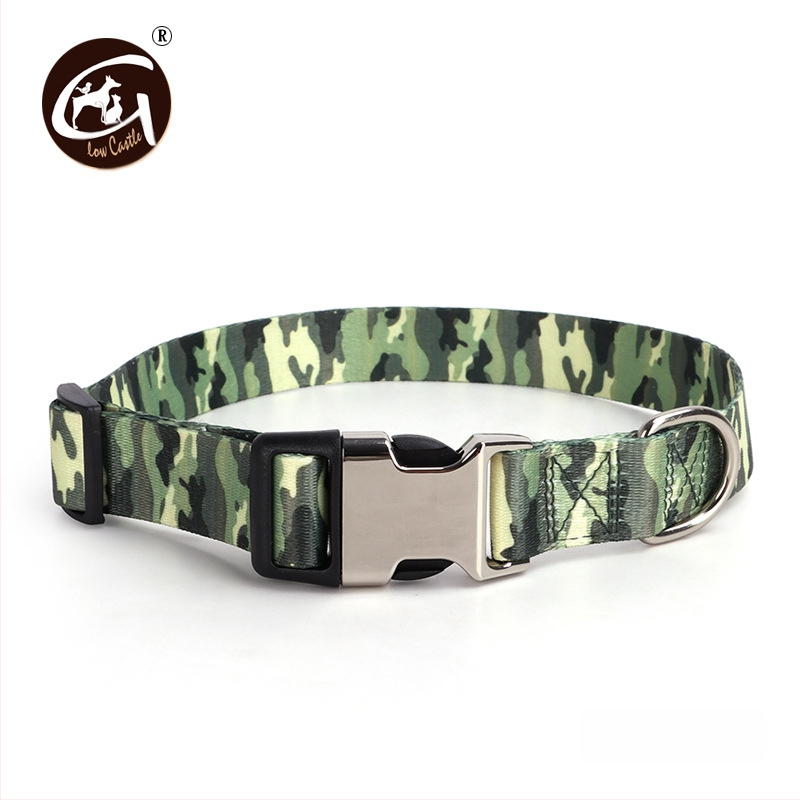 Tvornička opskrba digitalnim tiskom ogrlica za kućne ljubimce zadebljana ogrlica s polumetalnom kopčom za prijenos topline, prekogranična, vruća prodavana ogrlica za pse