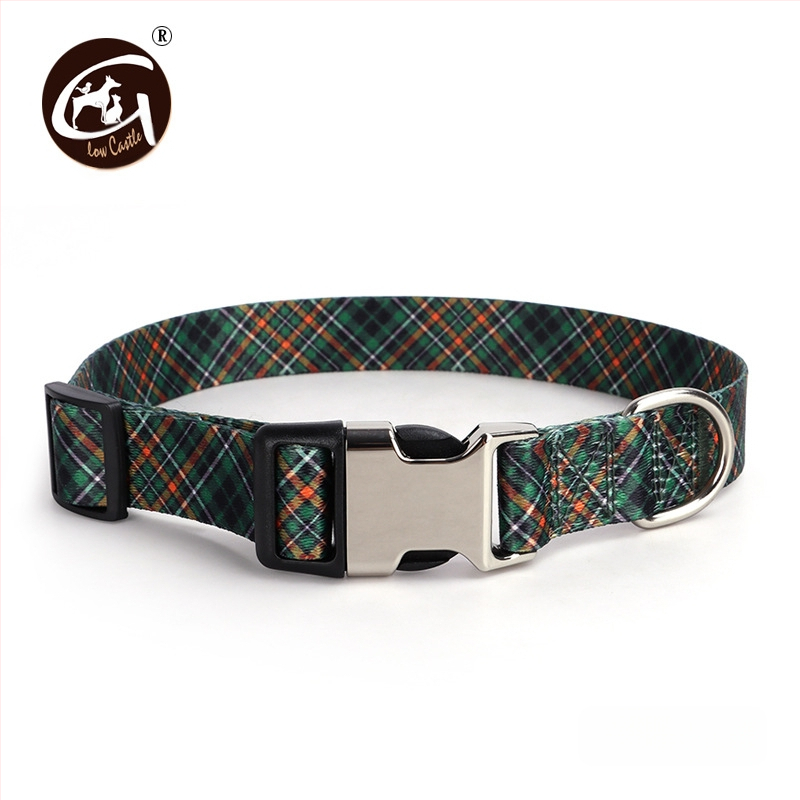 Tvornička opskrba digitalnim tiskom ogrlica za kućne ljubimce zadebljana ogrlica s polumetalnom kopčom za prijenos topline, prekogranična, vruća prodavana ogrlica za pse