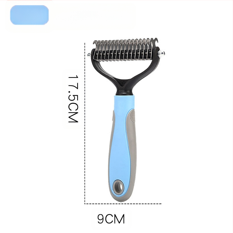 Lemmikloomade avatud sõlmega kamm Koerte kammimiskamm Ilukamm Kahepoolne universaalne roostevabast terasest massaažikamm Kassi-koera karvaeemalduskamm