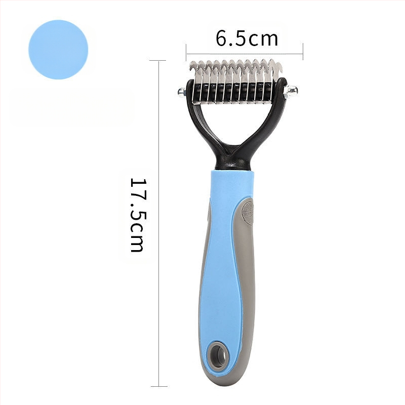 Lemmikloomade avatud sõlmega kamm Koerte kammimiskamm Ilukamm Kahepoolne universaalne roostevabast terasest massaažikamm Kassi-koera karvaeemalduskamm