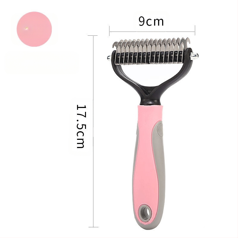 Lemmikloomade avatud sõlmega kamm Koerte kammimiskamm Ilukamm Kahepoolne universaalne roostevabast terasest massaažikamm Kassi-koera karvaeemalduskamm