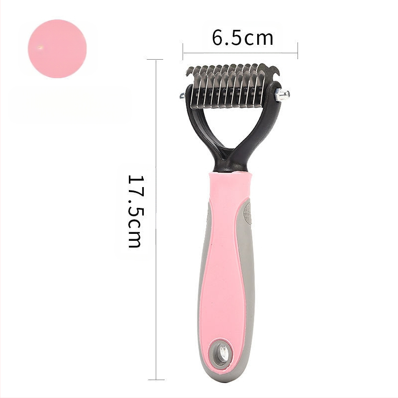 Lemmikloomade avatud sõlmega kamm Koerte kammimiskamm Ilukamm Kahepoolne universaalne roostevabast terasest massaažikamm Kassi-koera karvaeemalduskamm