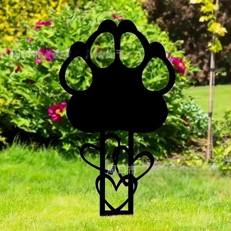 метална купчина паметници за домашни любимци с трансгранична граница, метална купчина паметници за кучешка градина, водоустойчива градинска декорация, декорация за тревна площ