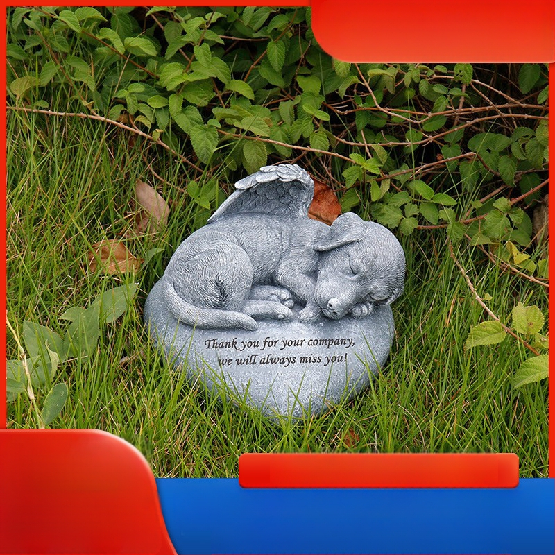 Auksinio fakelo kūrybingas širdies formos angelo šuniuko augintinio atminimo antkapis, dervos amatų gamykla, didmeninė prekyba „Amazon“