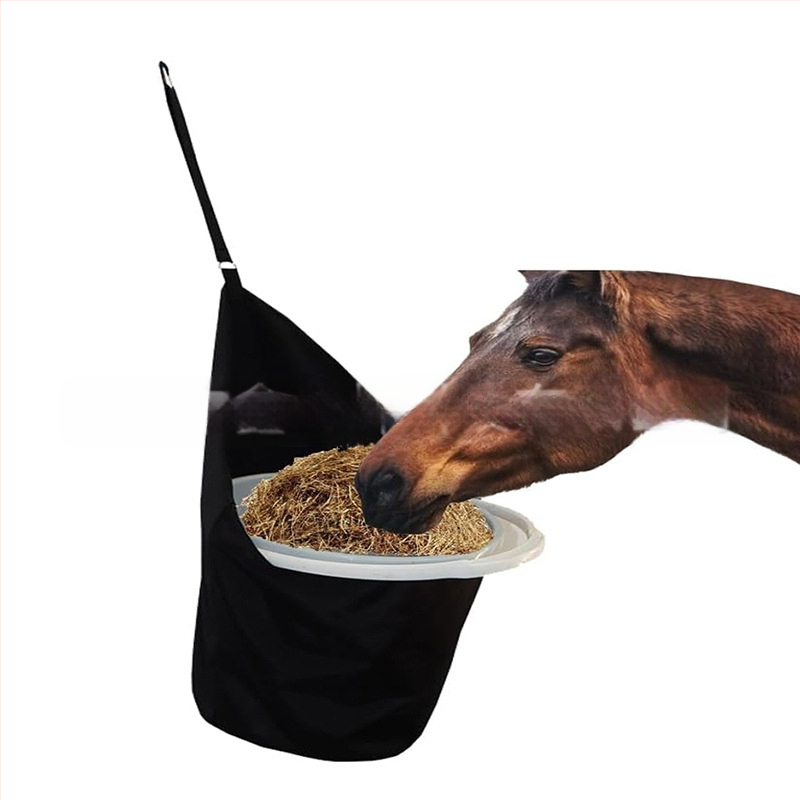 Висяща стойка за кофи за ремарке за коне, чанта за съхранение, висяща кофа за храна за коне, висяща чанта за хранене, 5-галонова кофа за съхранение на коне