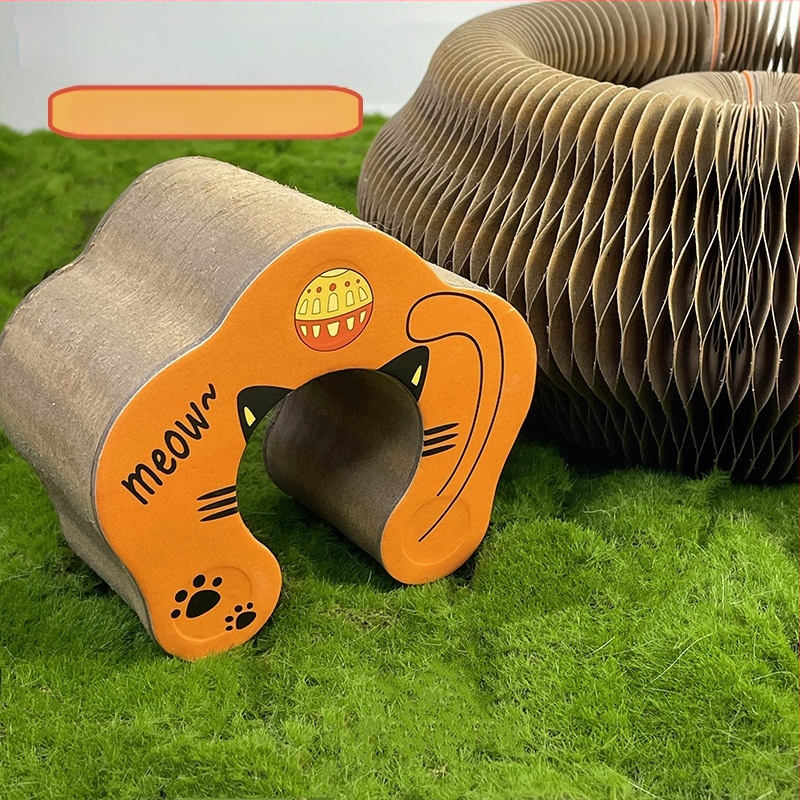 Szerves macskakaparó deszka mágneses szívású cserélhető hullámpapír self-free macskajáték önmegkönnyítő karmos kopásálló macskajáték