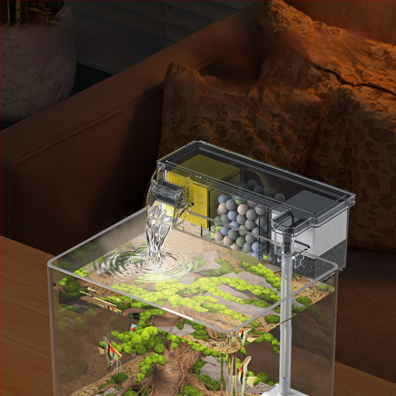 Akvariumo filtras, mažas išorinis krioklys, prie sienos tvirtinamas vėžlių filtras, mažas trijų viename filtras, tylus vandens siurblys, vandens valymo cirkuliacinis siurblys