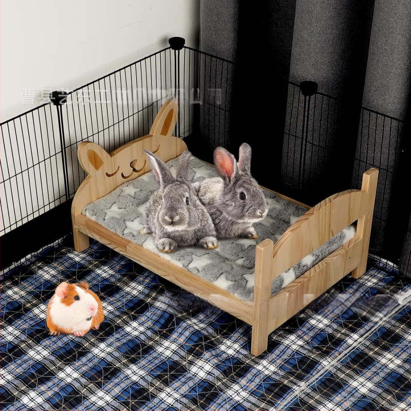 Piiriülene puidust hamstripesa meriseavoodi väikeloomade voodi merisea platvormvoodi neli aastaaega universaalne lemmiklooma puidust voodi hulgimüük