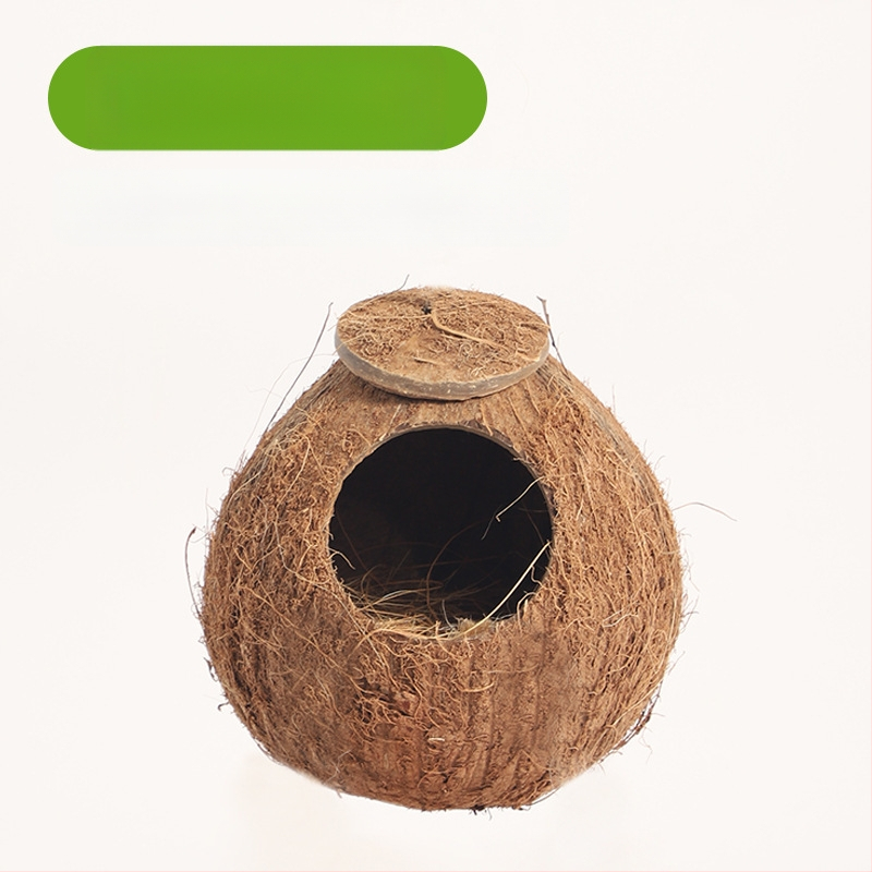 Cuib de hamster, adăpost cu coajă de nucă de cocos, produse de răcire pentru peisaj de vară, cuib de dormit pentru urs auriu, casă cu flori, ramură de șoarece, cuib de jucărie