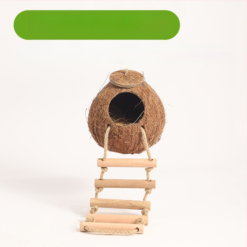 Cuib de hamster, adăpost cu coajă de nucă de cocos, produse de răcire pentru peisaj de vară, cuib de dormit pentru urs auriu, casă cu flori, ramură de șoarece, cuib de jucărie