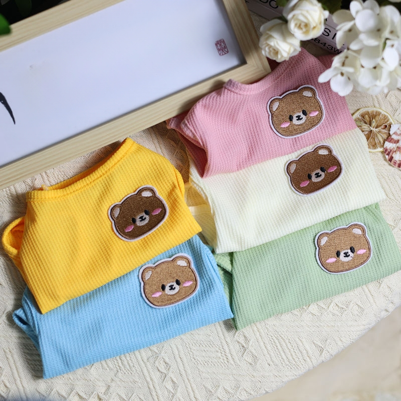 Vafl proljetni i jesenski slatki medvjeđi pribor za kućne ljubimce, prsluk u boji slatkiša, jednostavan udoban pulover odjeća