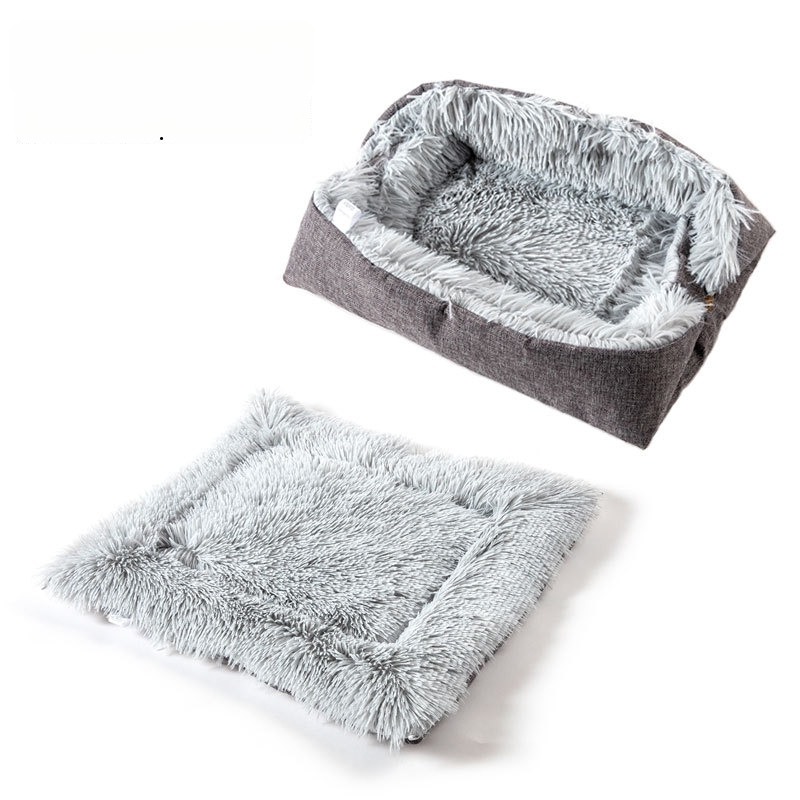 Фабрична директна доставка на постелка за домашни любимци, плюшена постелка за малко куче, котешко гнездо, есен и зима, матрак с двойна употреба за кучета и котки, домашни любимци