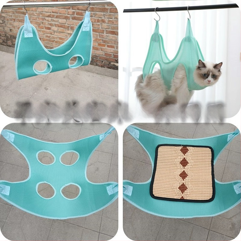 Дишащ хамак за домашни любимци за котки и кучета за къпане, инжекции, лекарства, подстригване, фиксиране на нокти, козметични продукти против ухапване