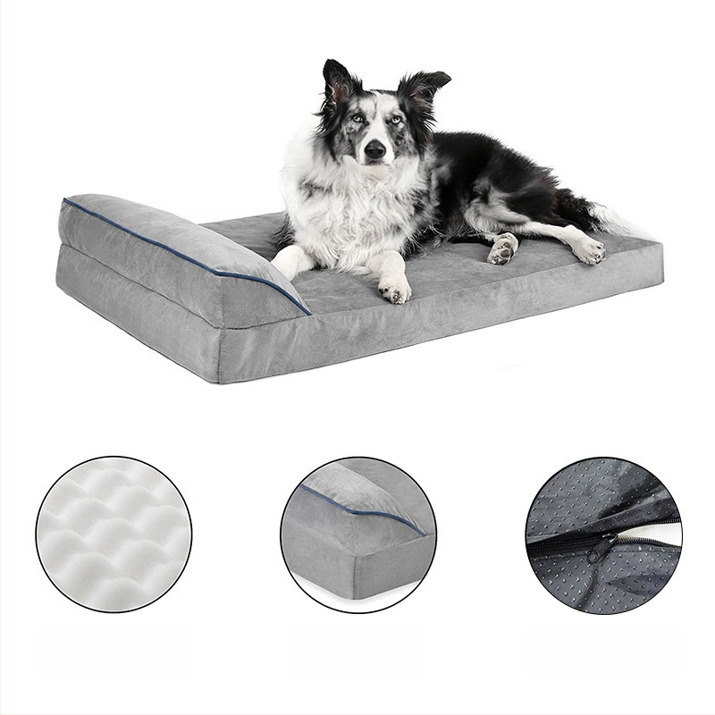 Популярно в Amazon екстра голямо легло за домашни любимци, което може да се пере, с възглавница и неплъзгащо се дъно