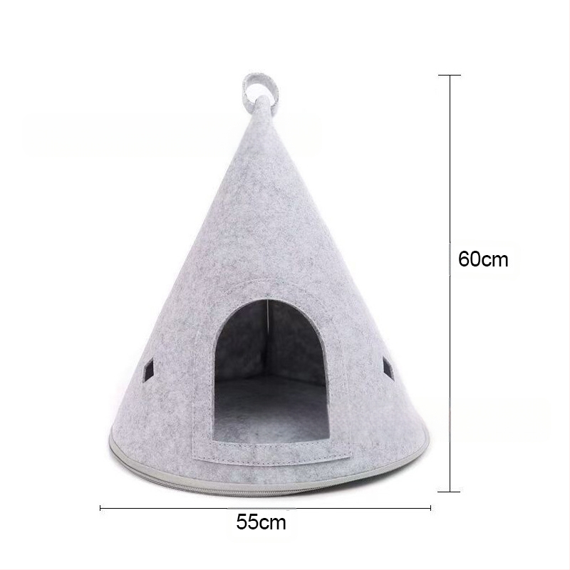 Котешка къщичка Four Seasons Универсална подвижна полузатворена палатка за котешка къщичка от филц, гнездо за домашни любимци